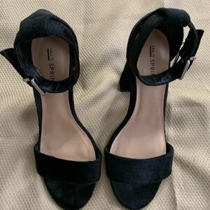 Call It Spring Black Velvet Heels
